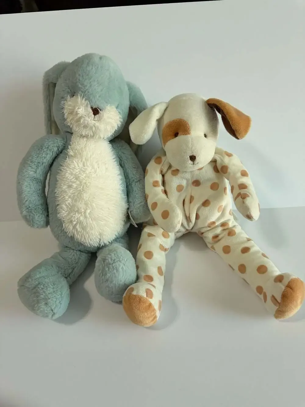 Bunnies by the Bay Maui Blue Nibble Bunny and Spotted Puppy Plush Toy Set
